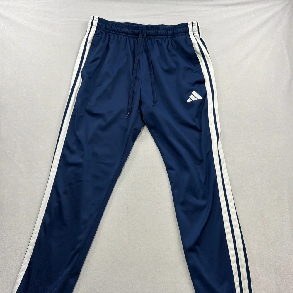Adidas Pants Track Jogger 3-Stripe Logo Navy Blue Mens Large